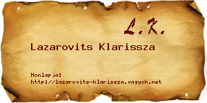 Lazarovits Klarissza névjegykártya